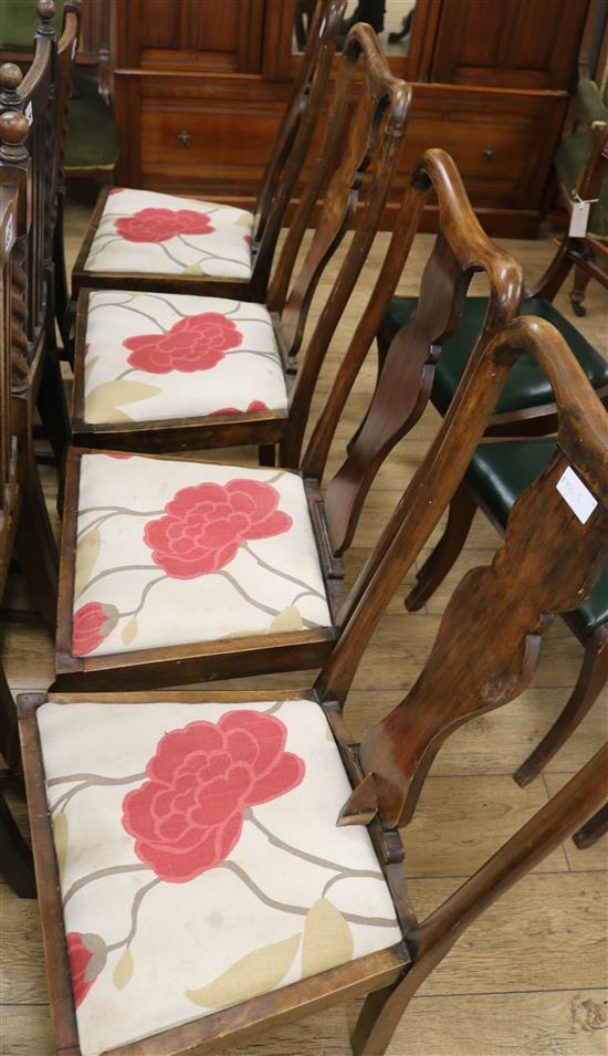 A set of four Queen Anne style dining chairs